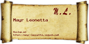 Mayr Leonetta névjegykártya